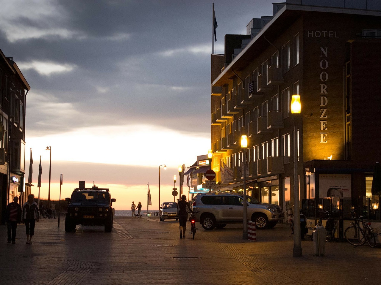 holland katwijk night free photo