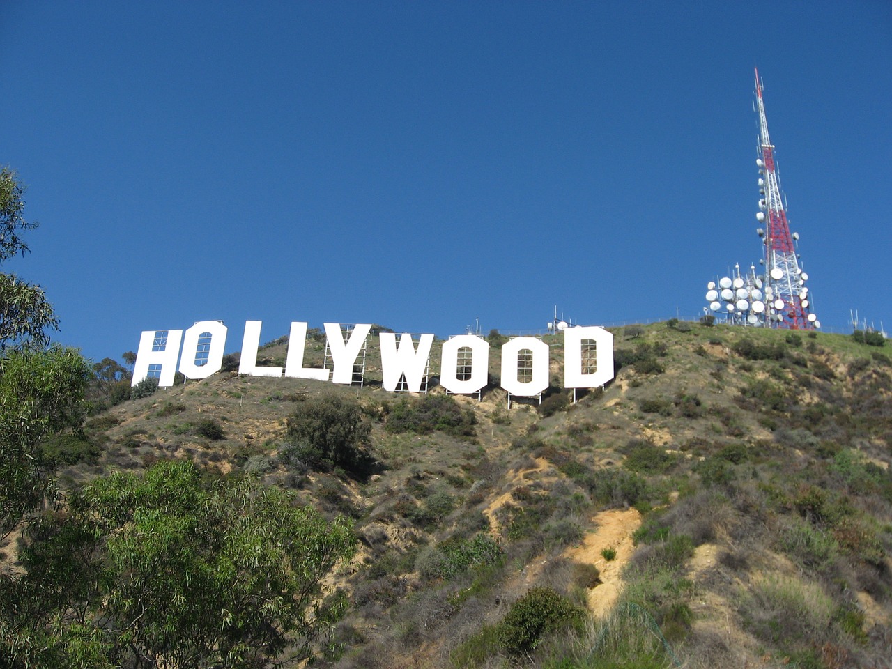 hollywood sign hillside famous free photo