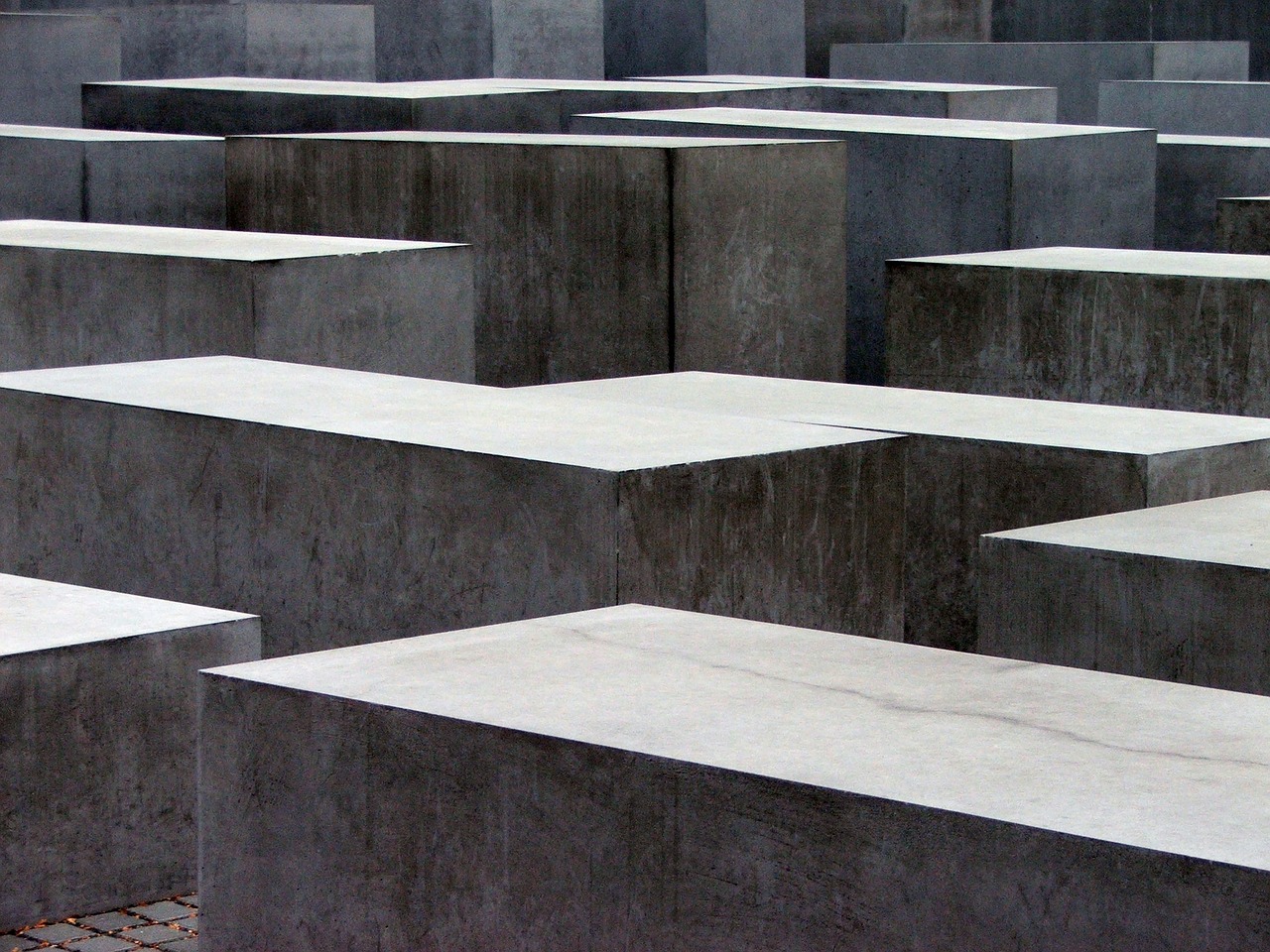 holocaust monument berlin against light free photo