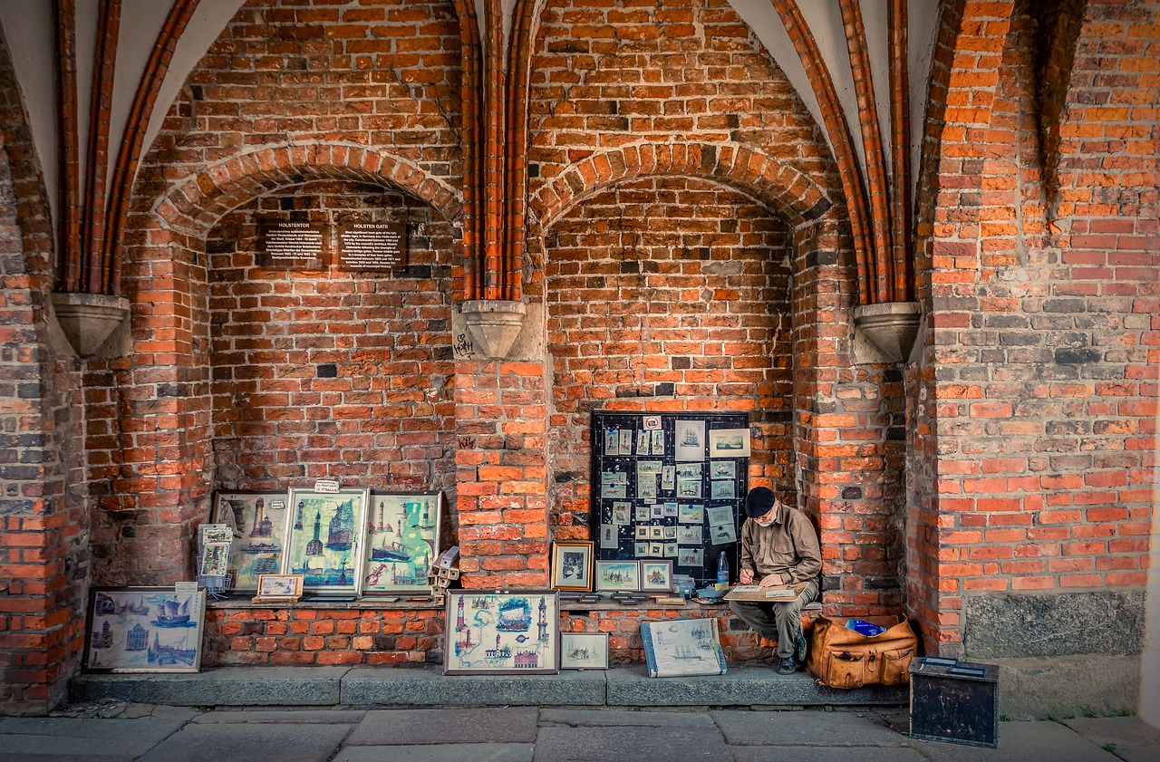 holsten gate  street painter  street traders free photo