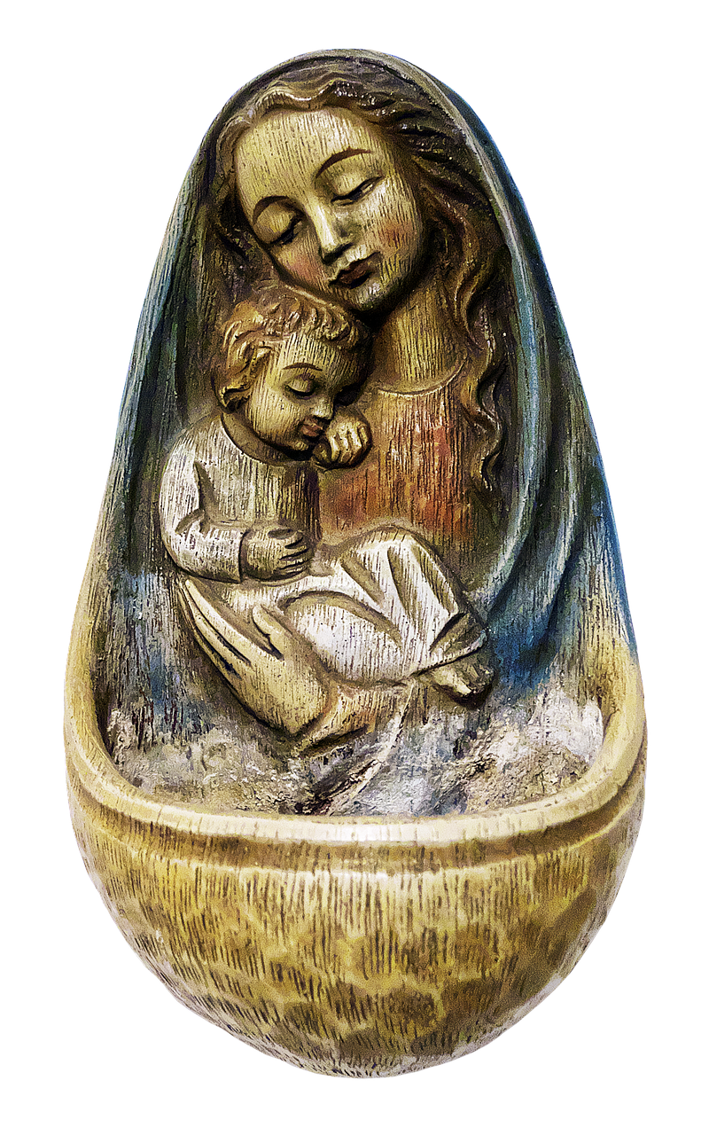 holy water container madonna ceramic free photo