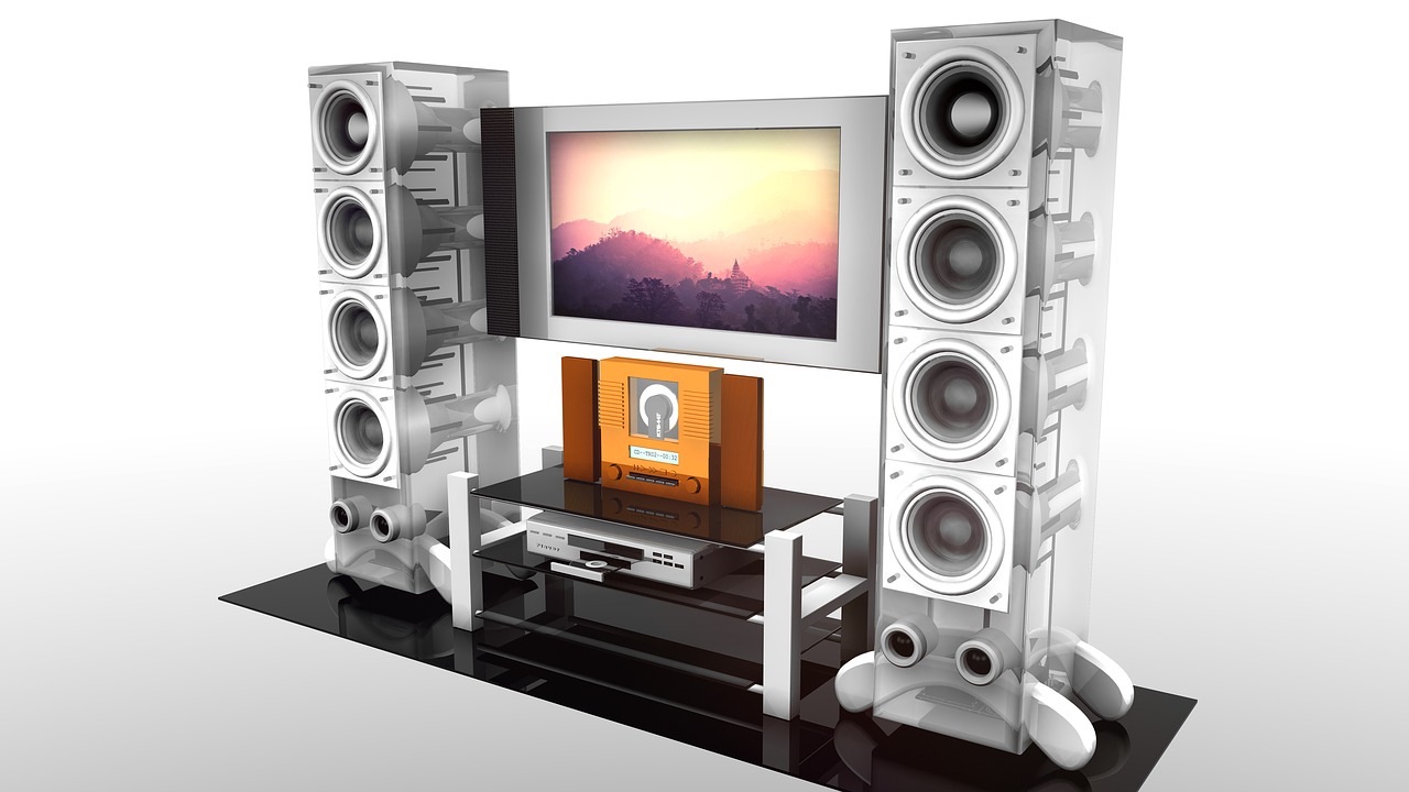 home cinema television speakers free photo