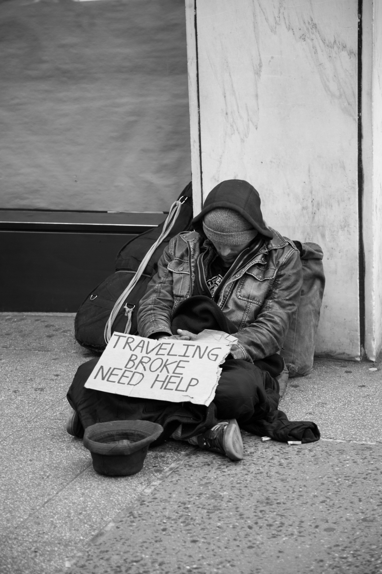 homeless man help free photo