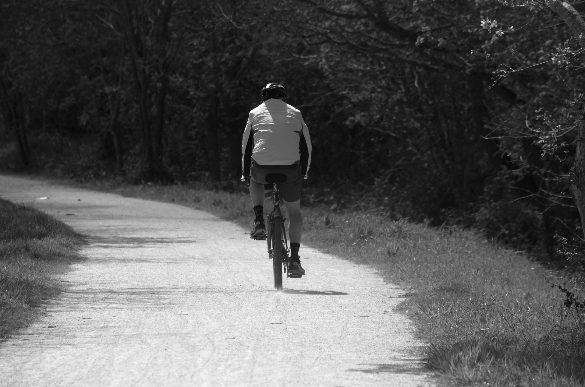 cycling man black white free photo