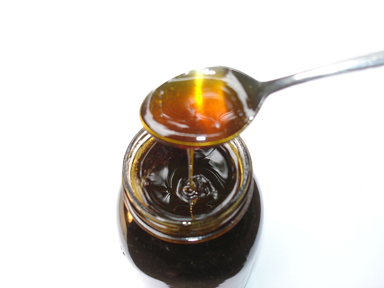 honey spoon jar free photo