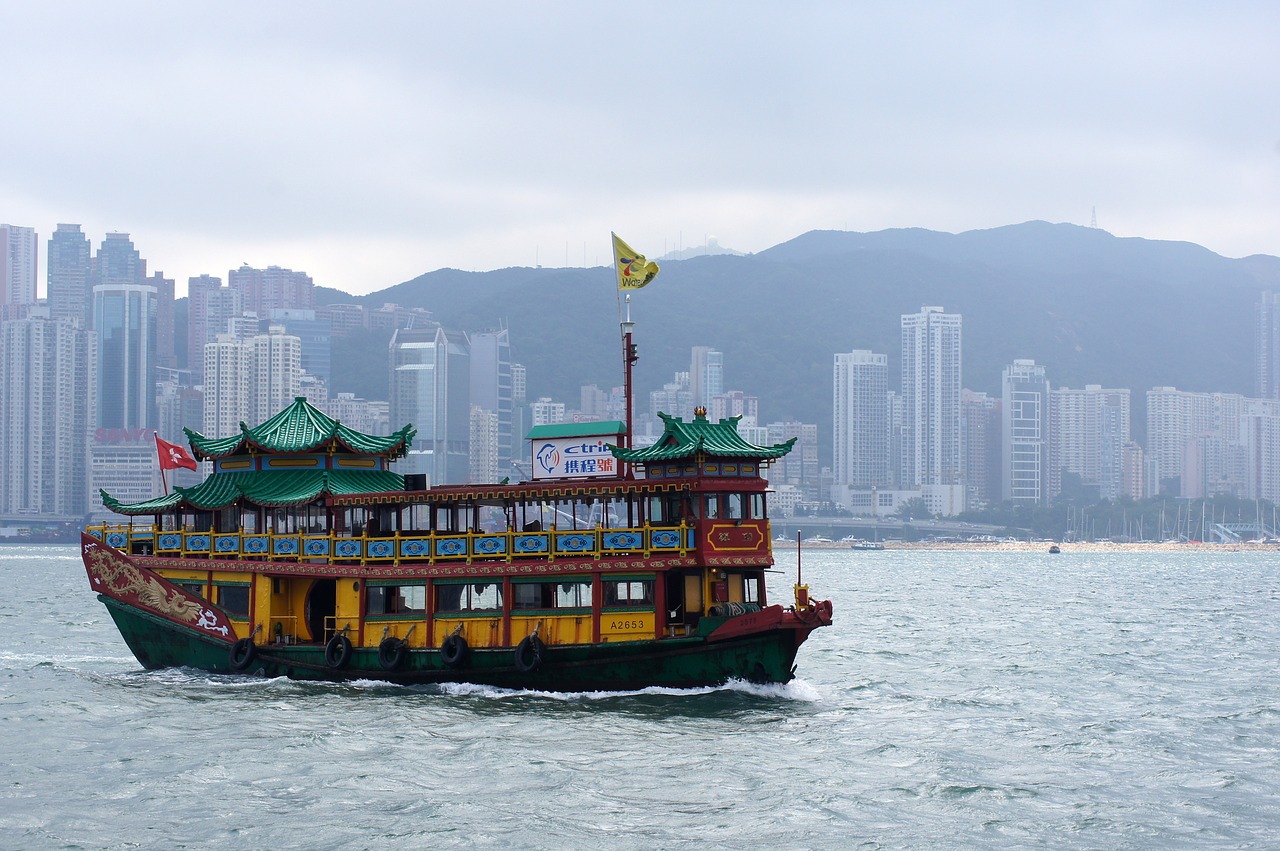 hong kong sea ship free photo