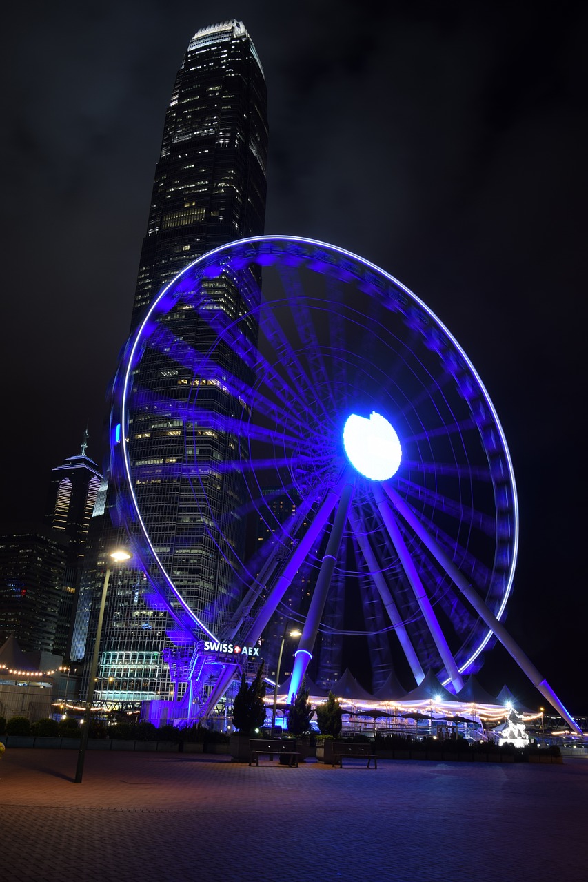 ferris wheel hong kong international finance centre free photo