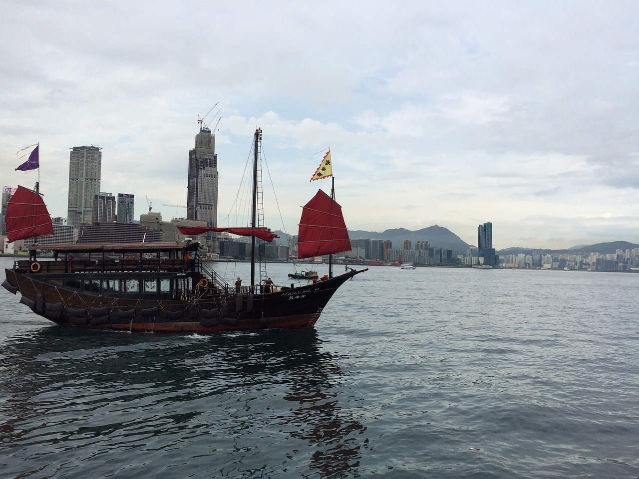 hong kong sailing ship sea free photo