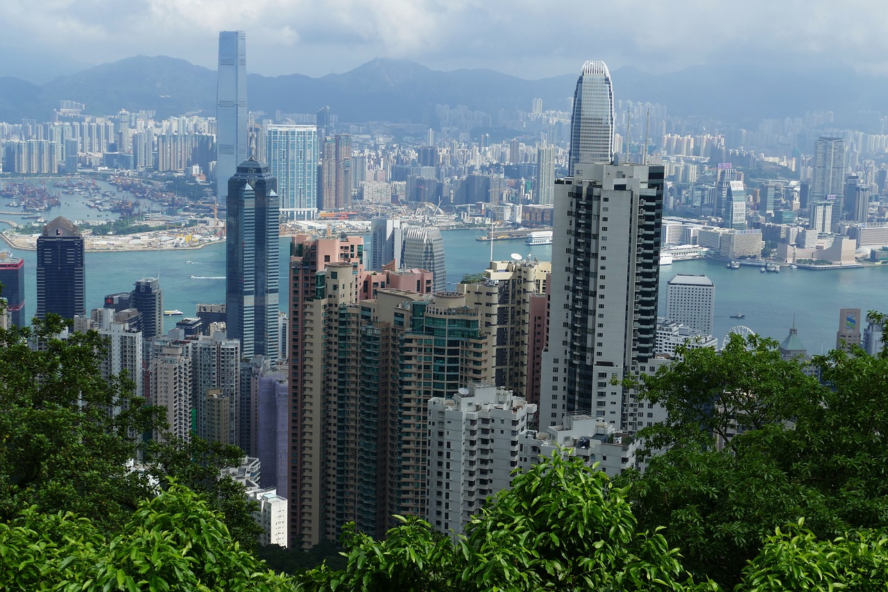 hong kong china skyscraper free photo