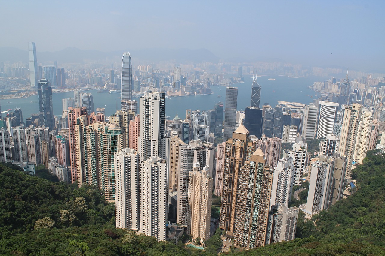 hong kong city skyline free photo