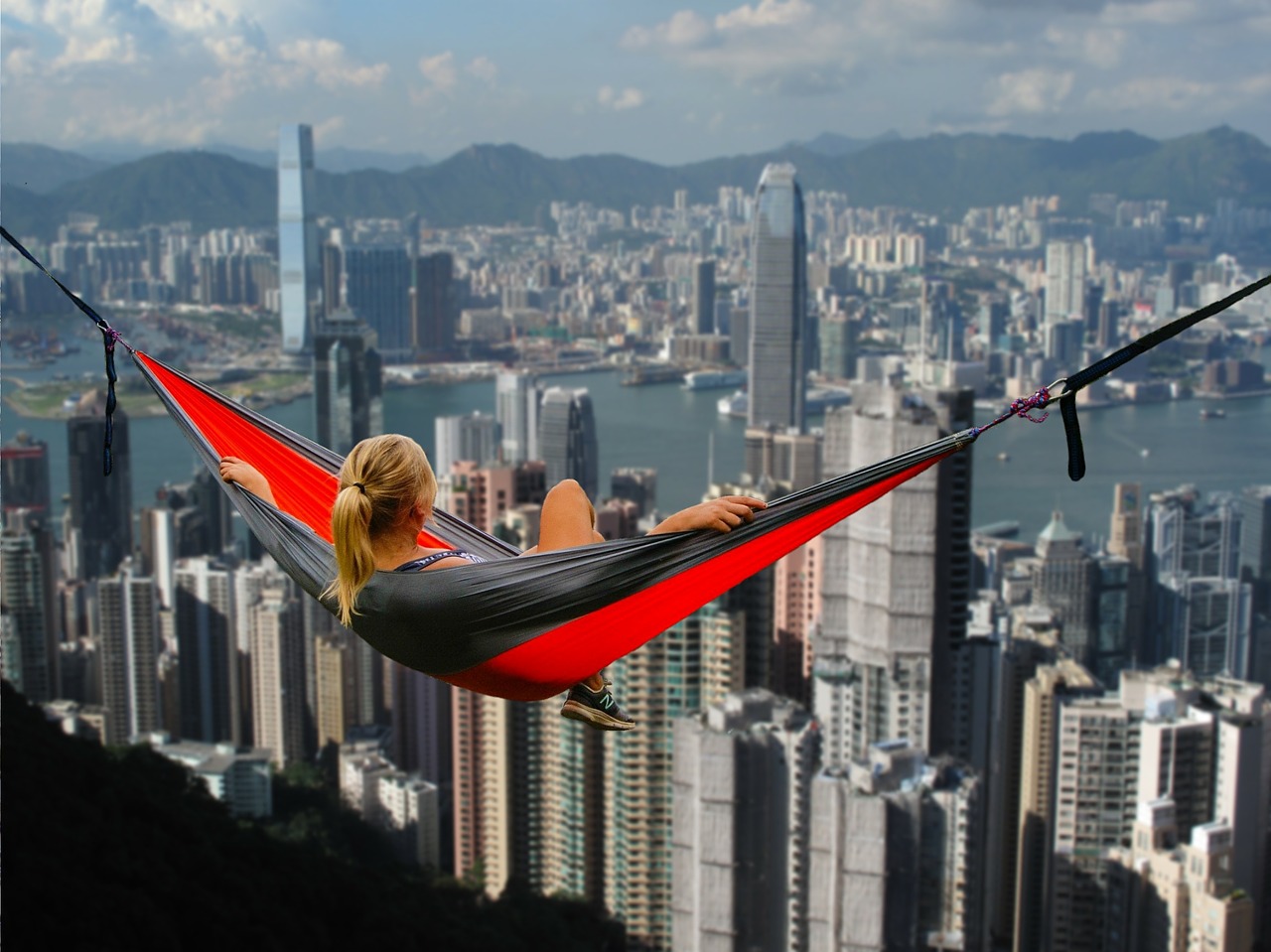 hong kong hammock girl free photo