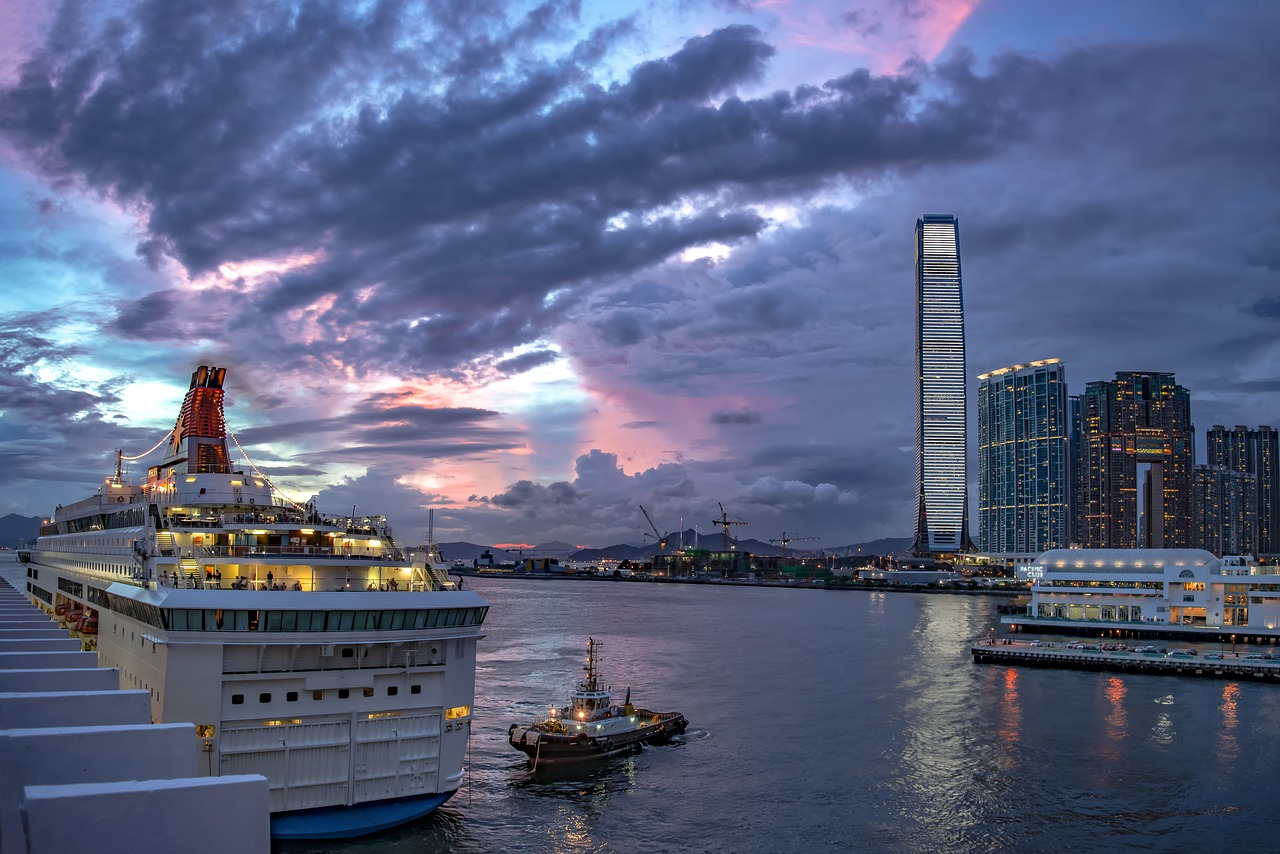 hong kong ship port free photo