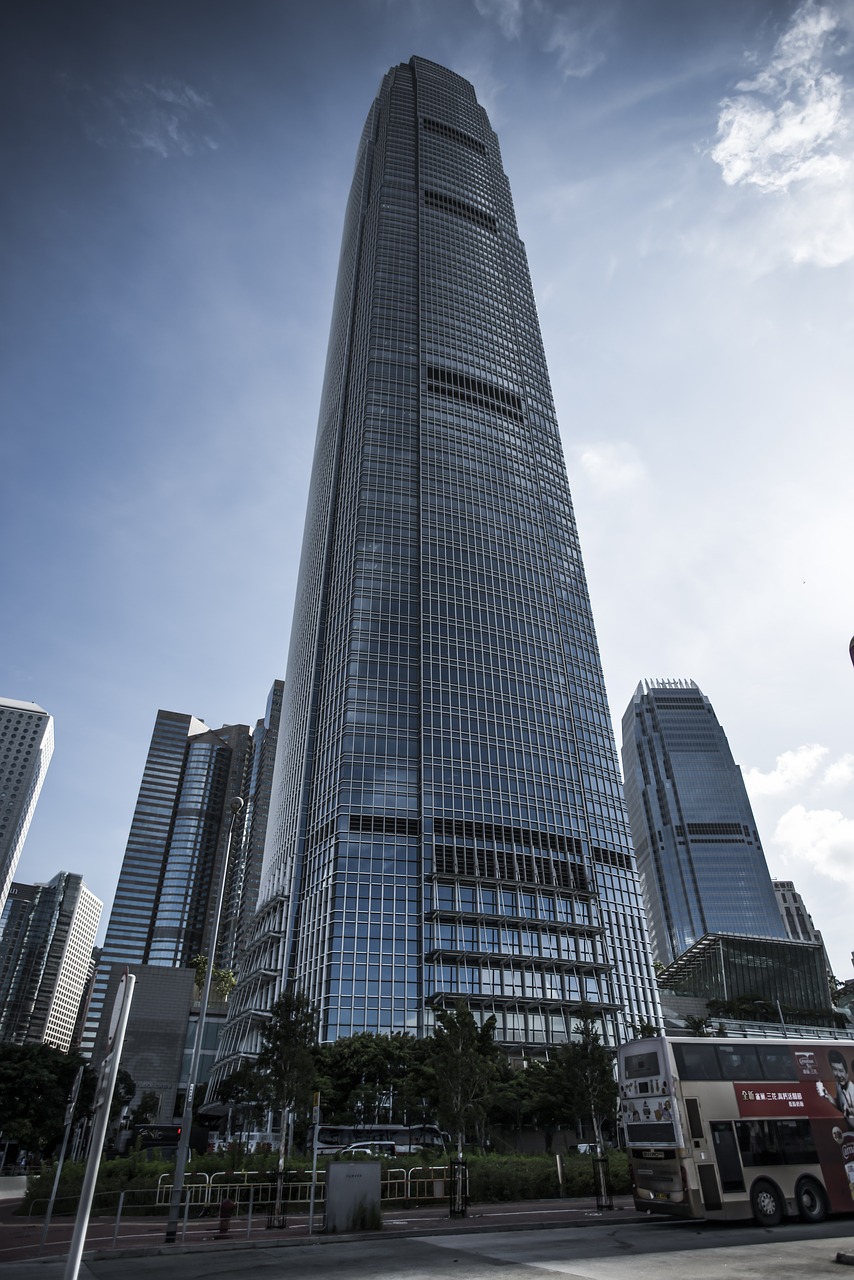 hong kong skyscraper building free photo
