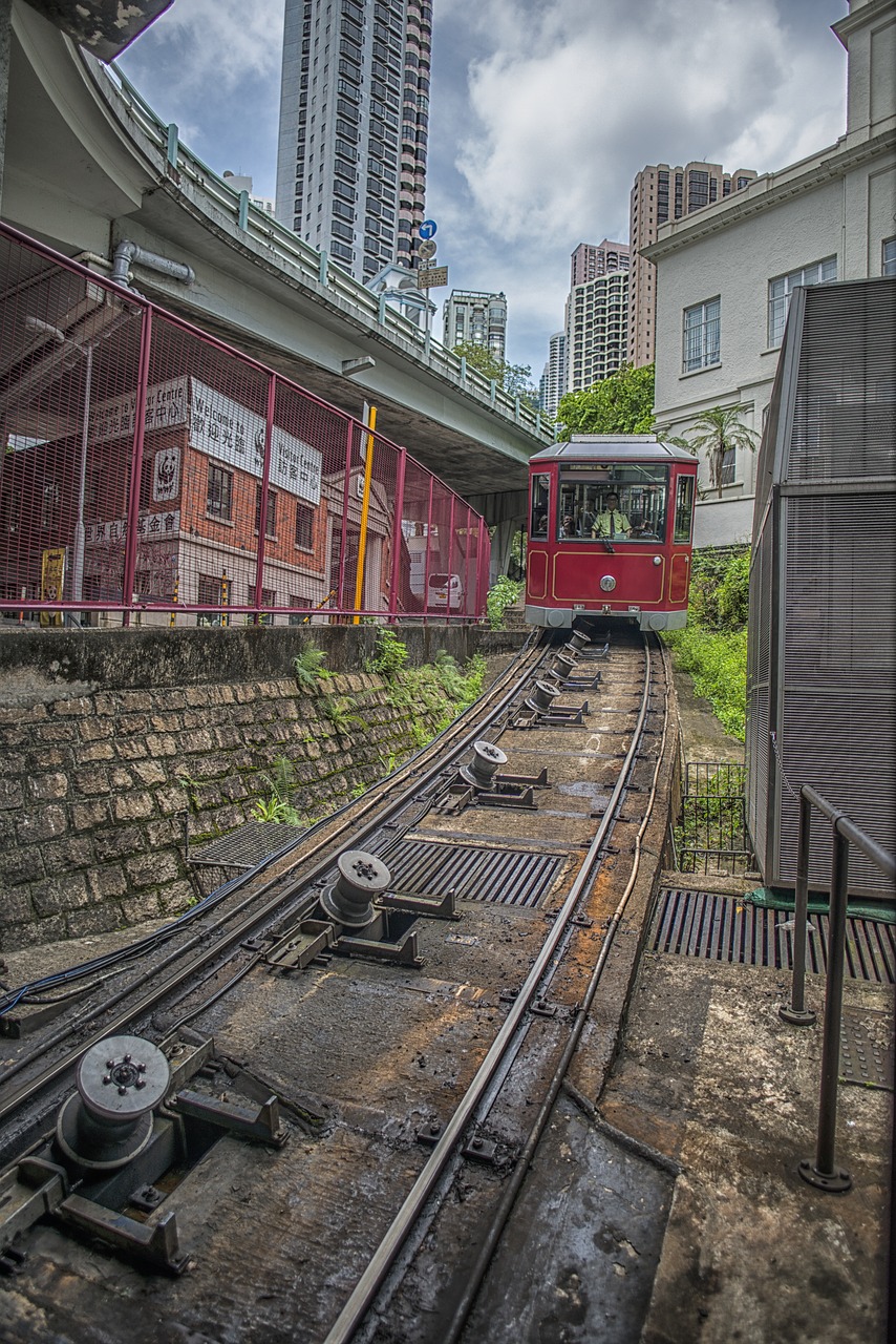 hong kong peak tram mountain railway free photo