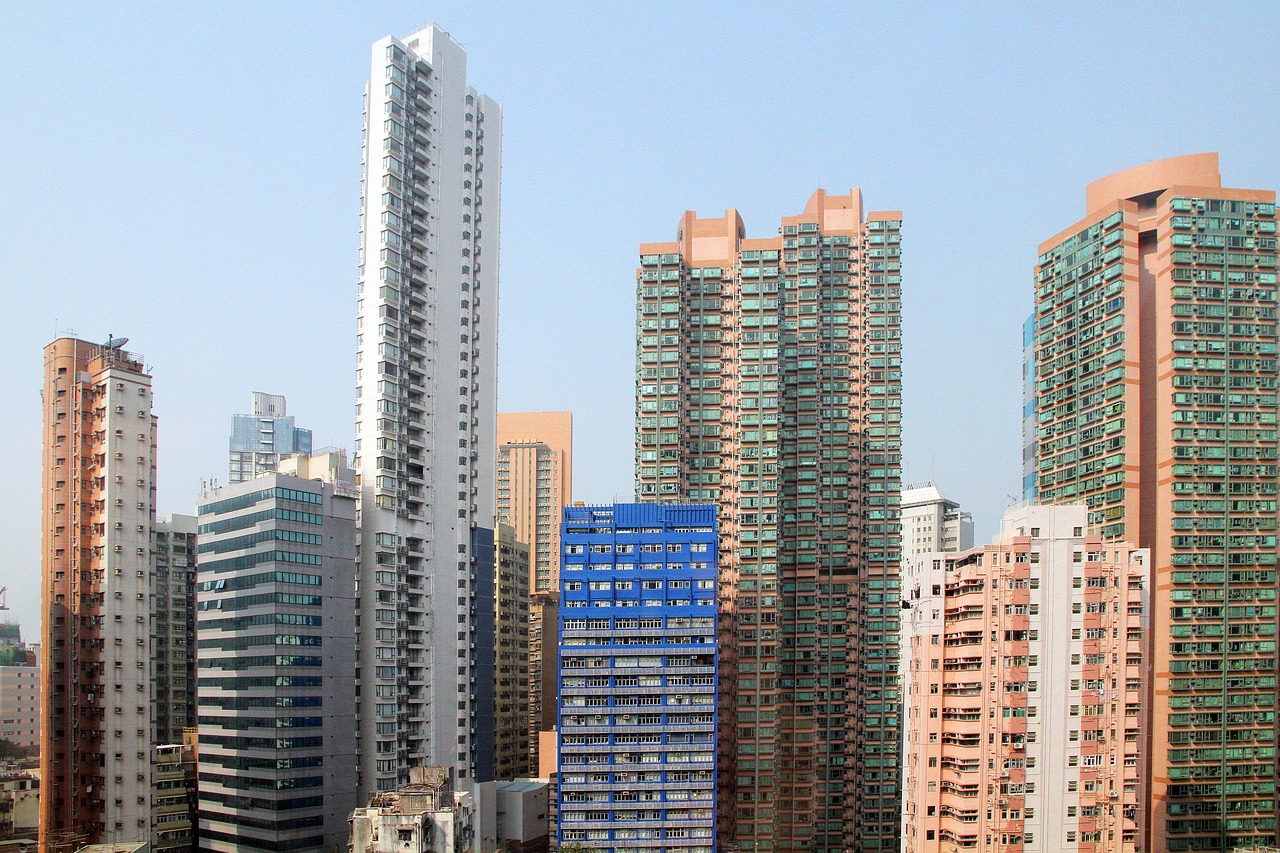 hong kong skyscrapers houses free photo