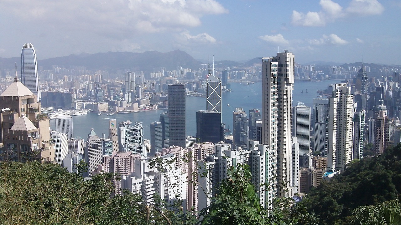 hong kong skyscrapera city free photo