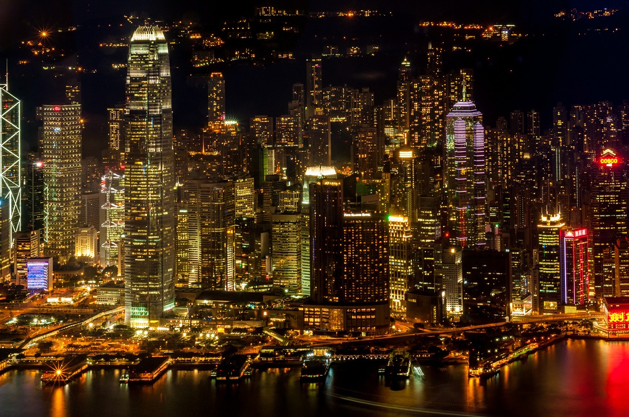 hong kong city skyscrapers free photo