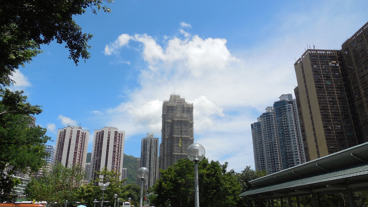 hong kong skyline skyscraper free photo