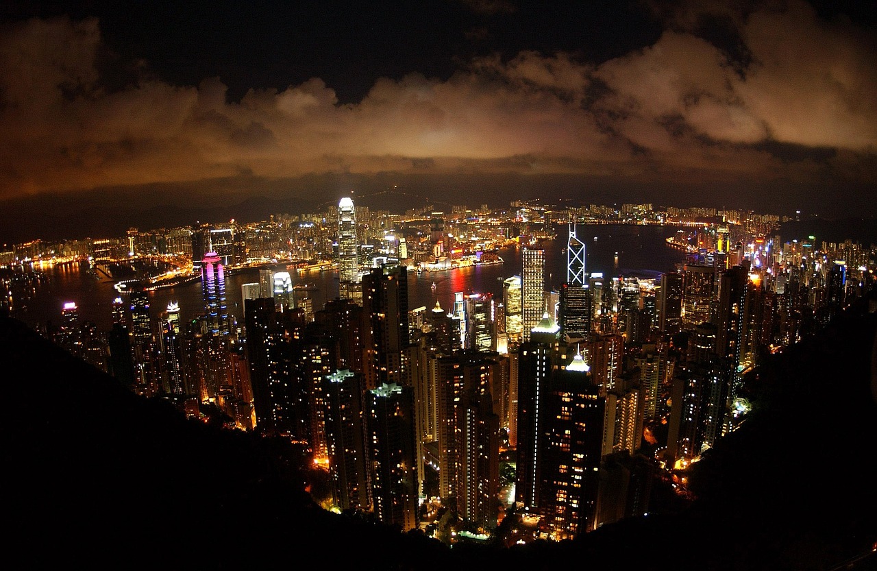 hong kong skyline cityscape free photo