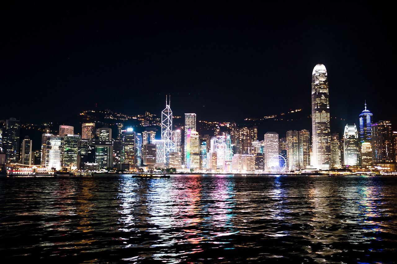 hong kong landscape night view free photo