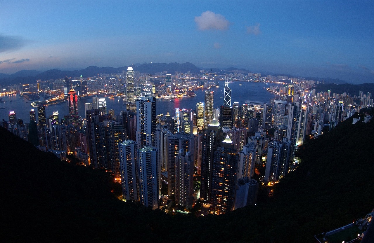 hong kong skyline cityscape free photo