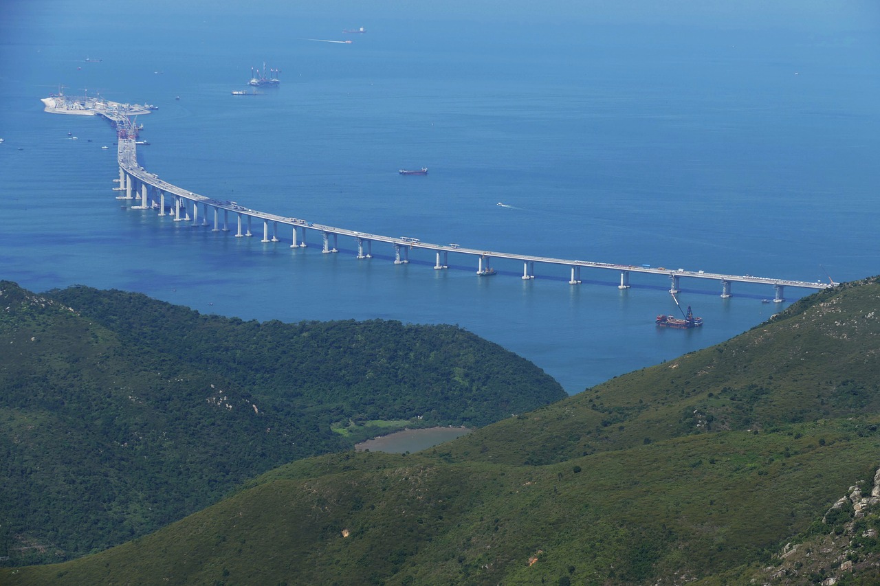 hong kong bridge site macau free photo