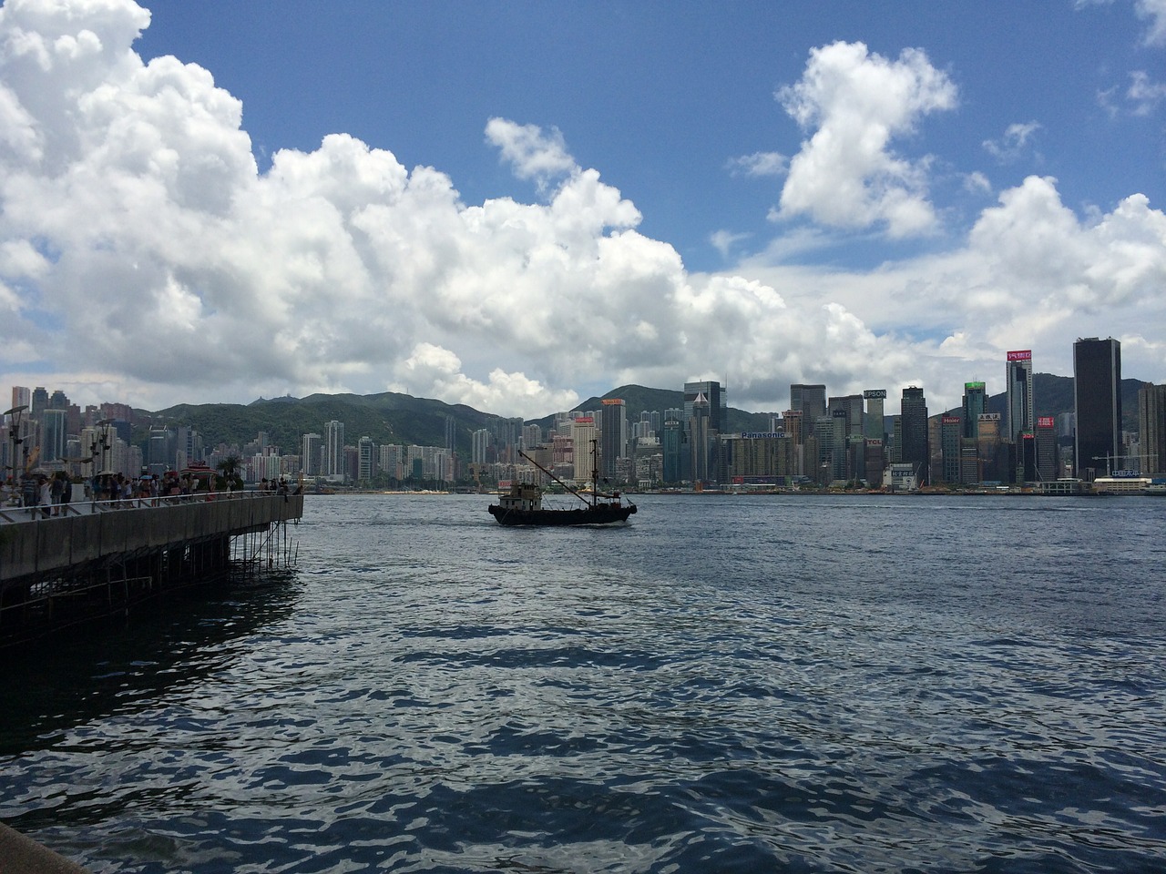 hong kong victoria harbour sailboat sea view free photo