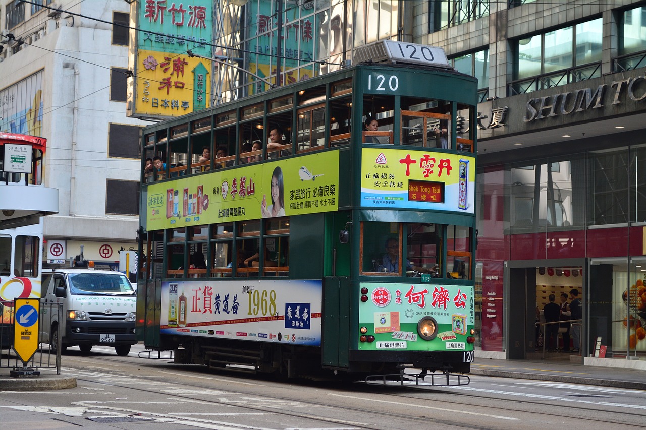 hongkong tram train free photo