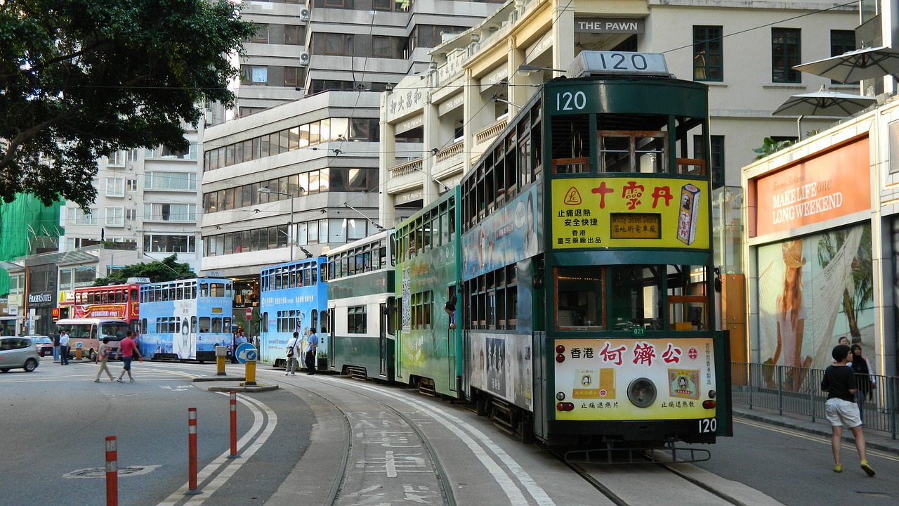 hongkong tram vintage free photo