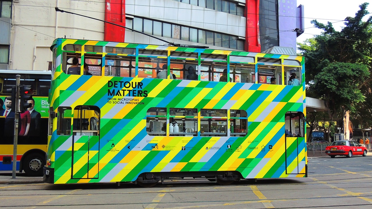 hongkong tram asia free photo