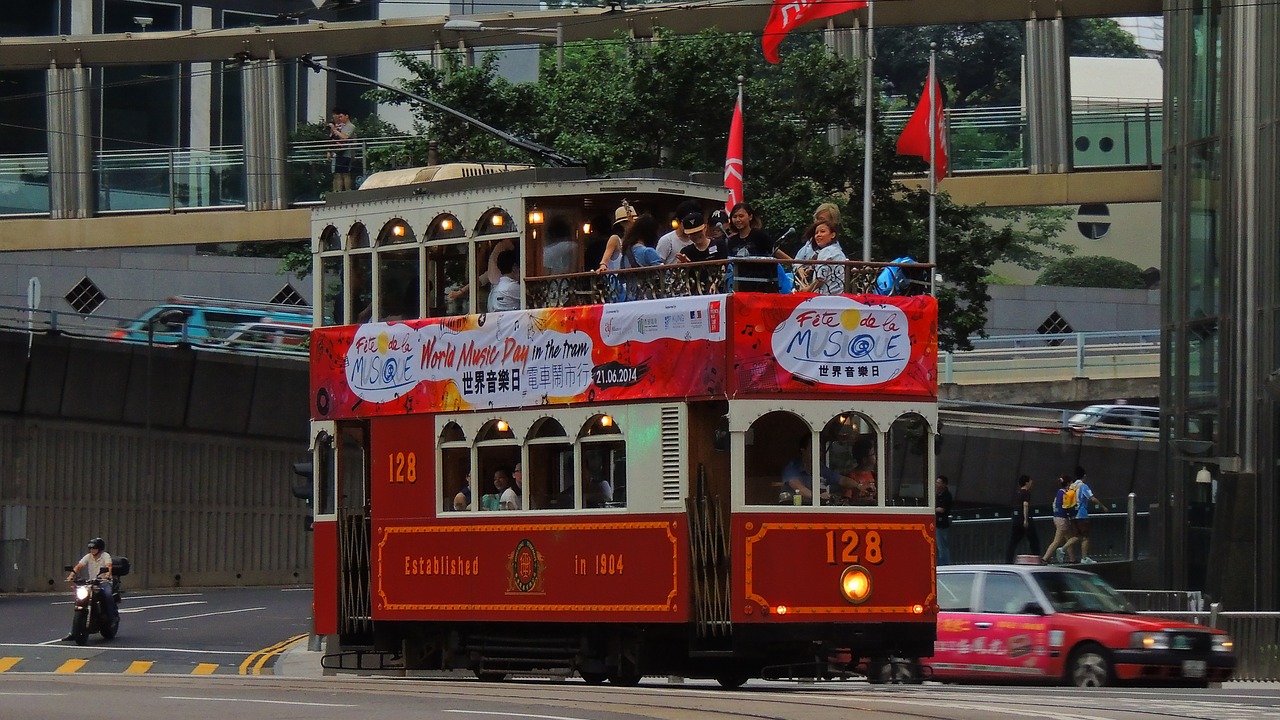 hongkong tram asia free photo