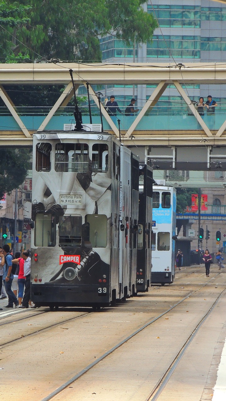 hongkong tram asia free photo