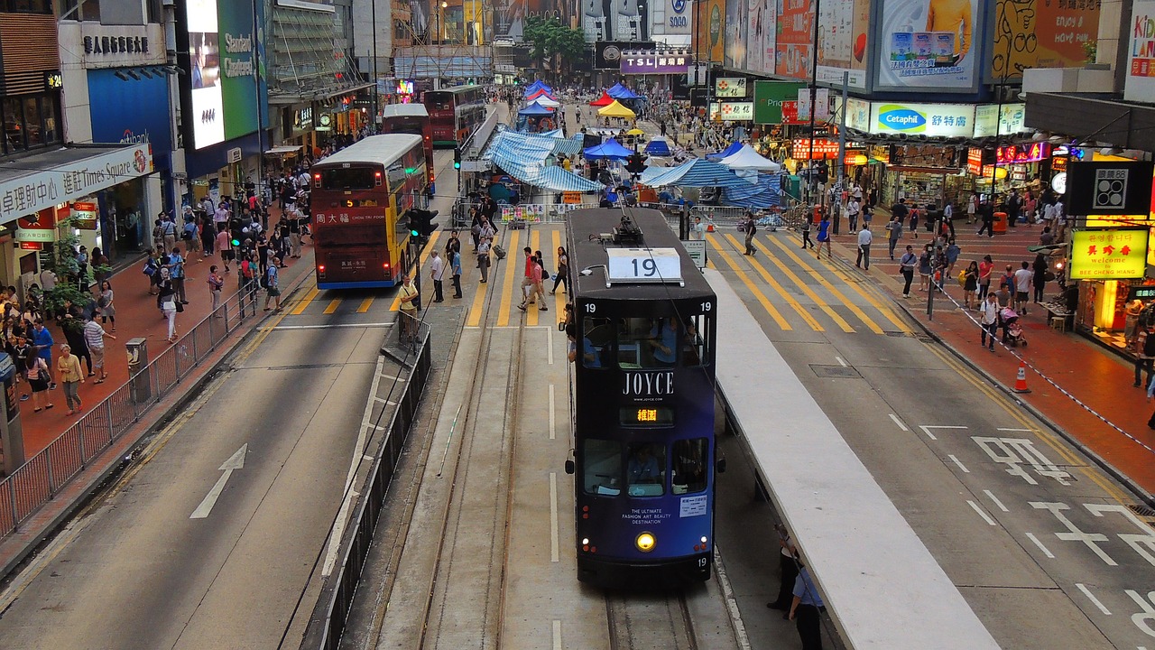 hongkong tram asia free photo