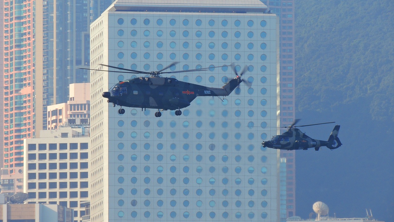 hongkong helicopter army free photo