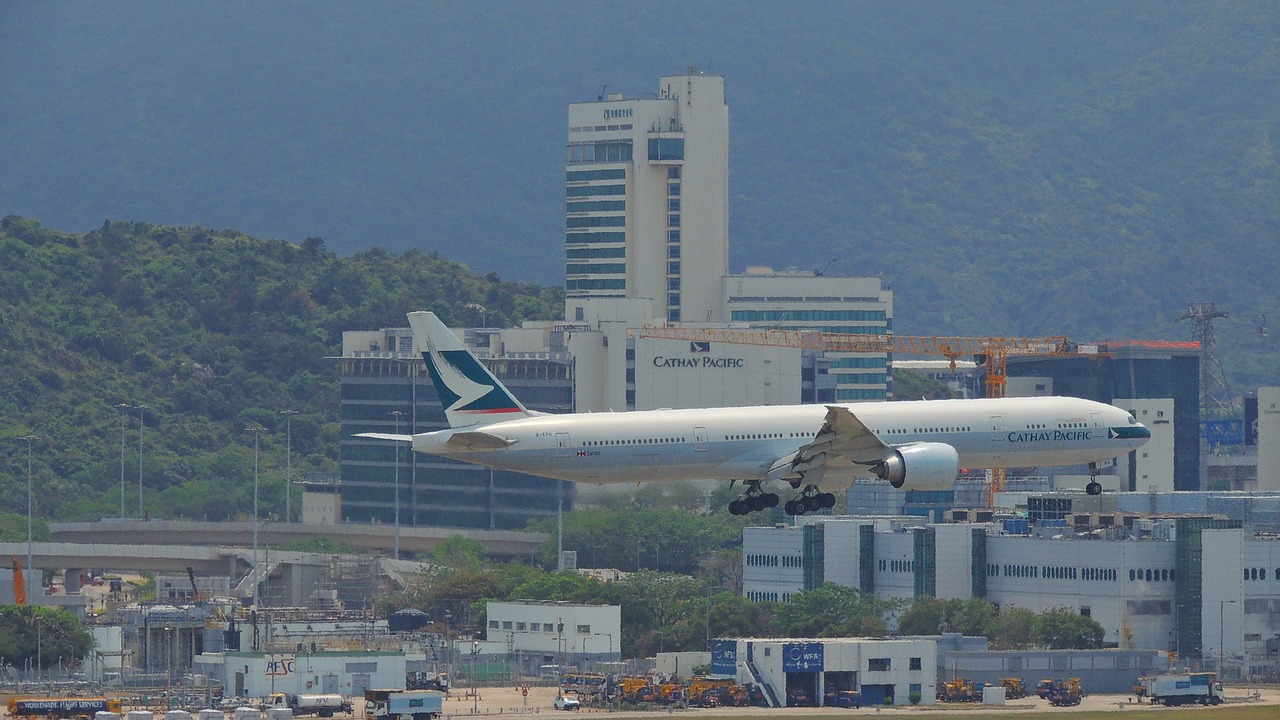 hongkong airplane travel free photo