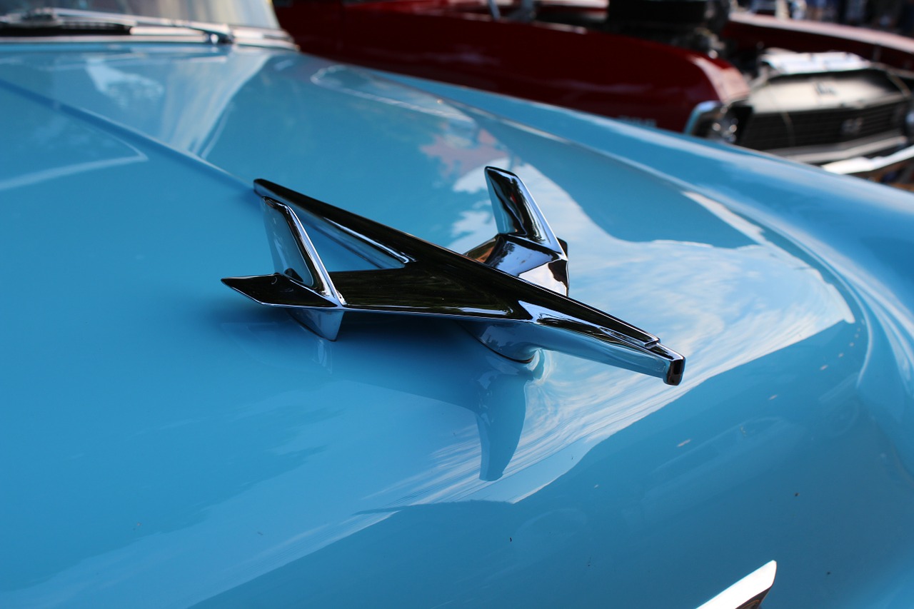 hood ornament classic car car show free photo