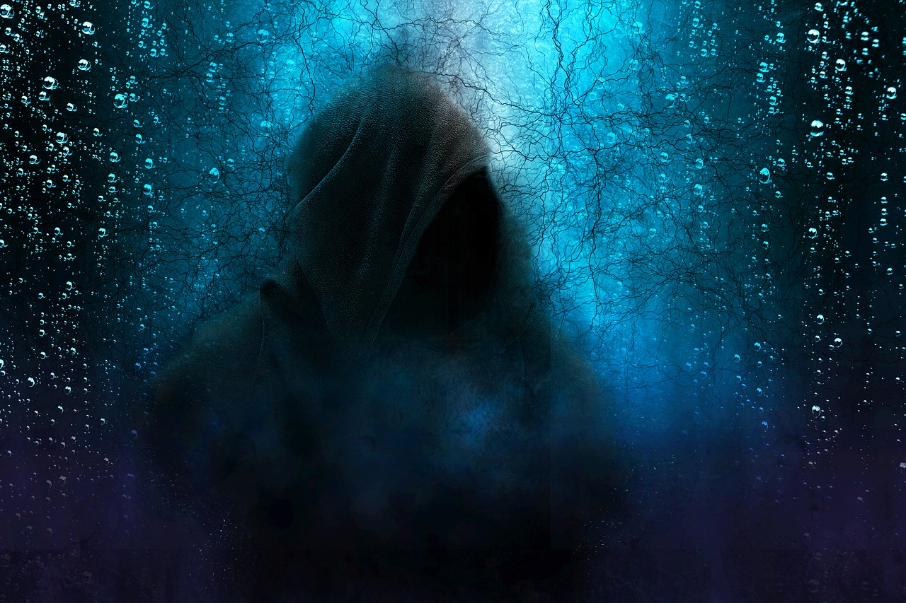 hooded man mystery scary free photo