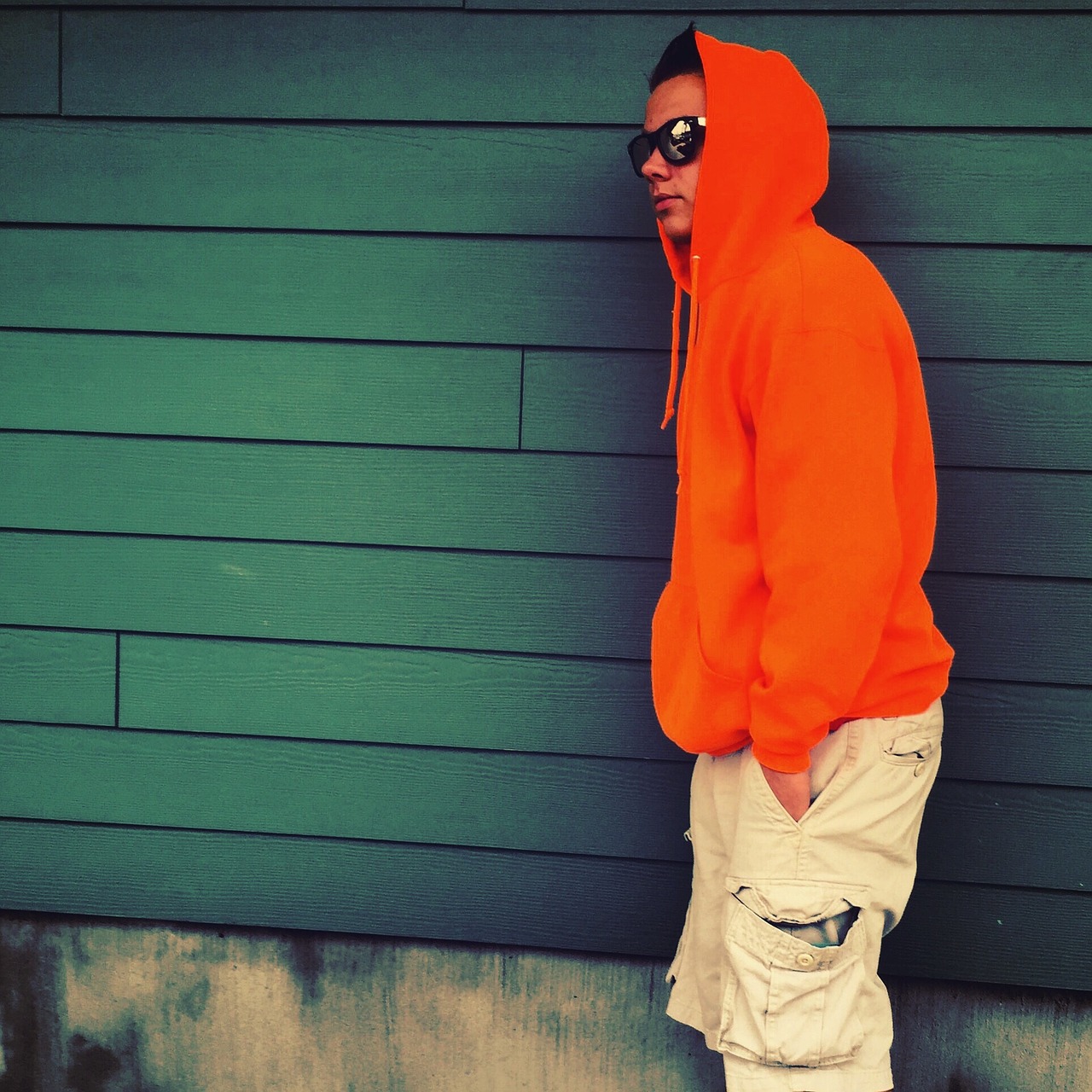 hoodie orange people free photo