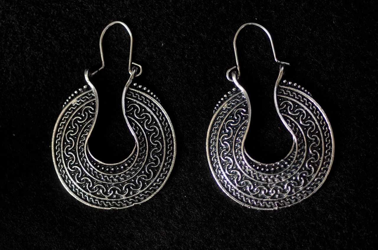 hoops earrings silver free photo