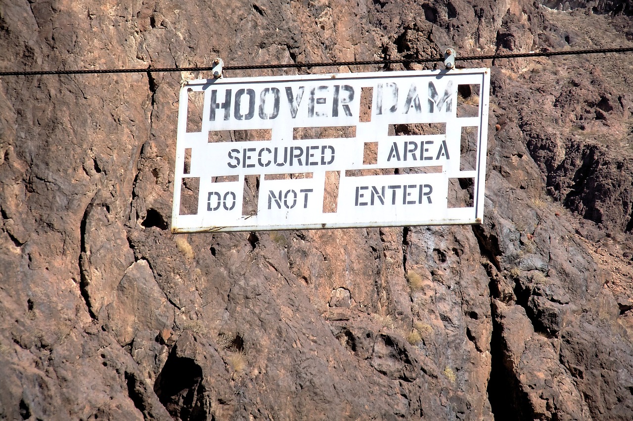 hoover dam secured area do not enter free photo
