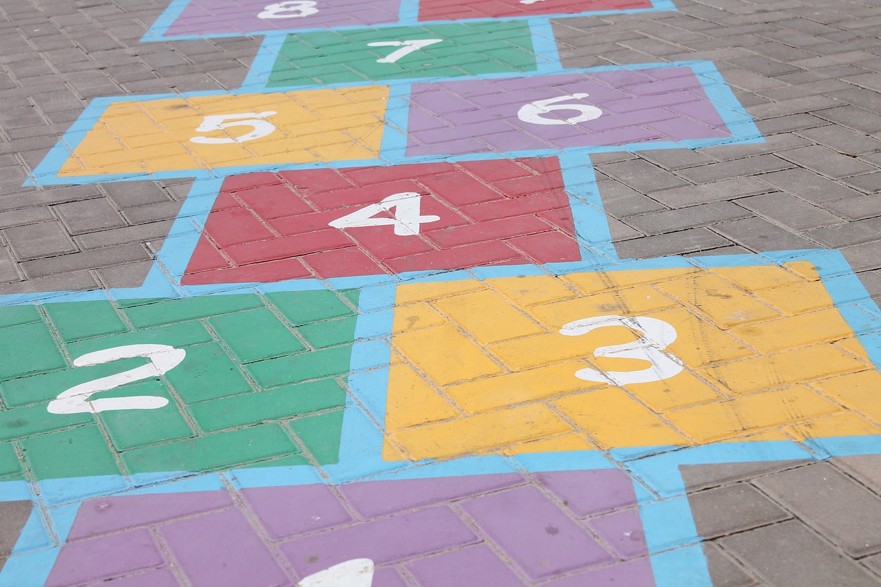 hopscotch  steps  numbers free photo