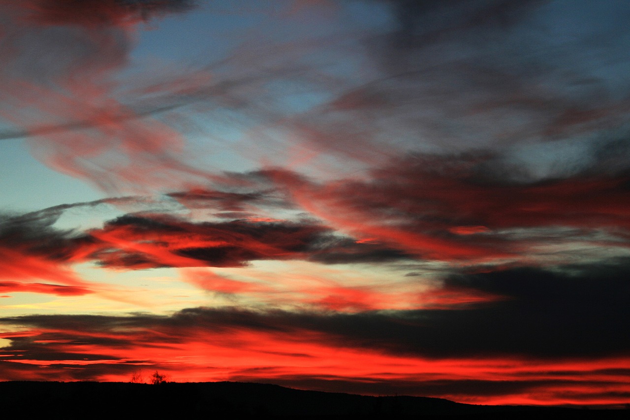 horizon sunset evening free photo