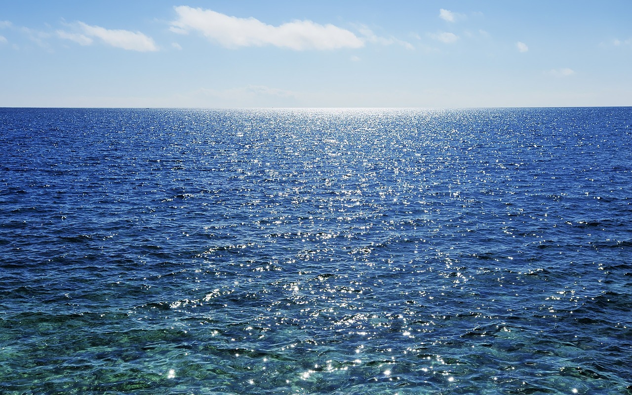 horizon sea blue free photo