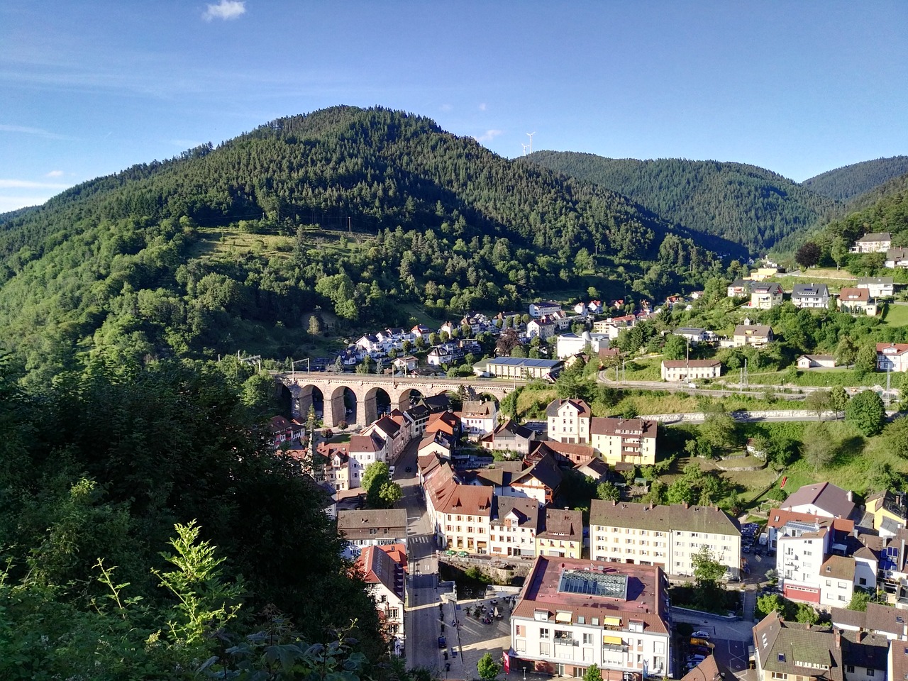 hornberg railway bridge view from the castle hill free photo