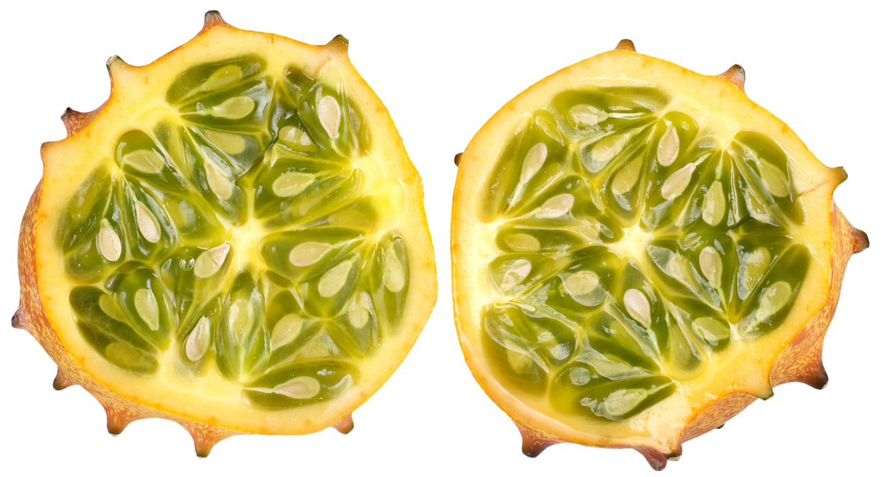 horned melon yellow green free photo