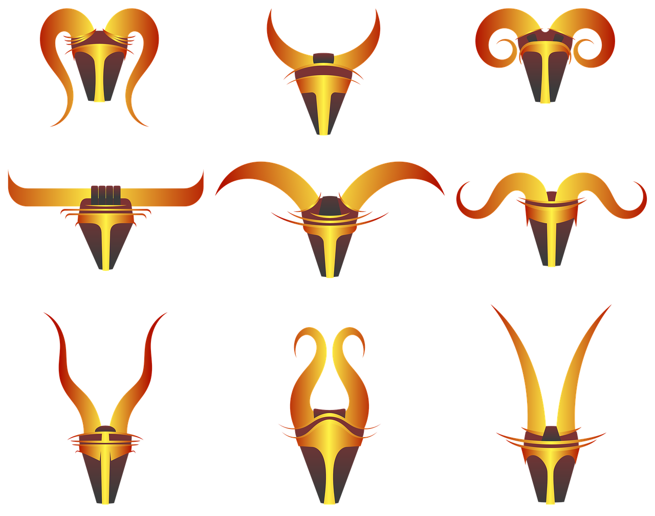 horns decorative stylised free photo