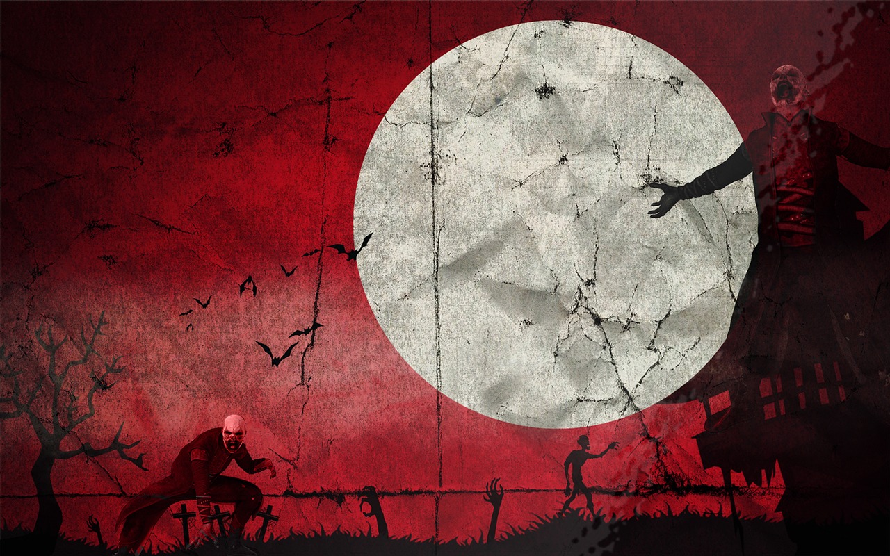 horror movie illustration moon free photo