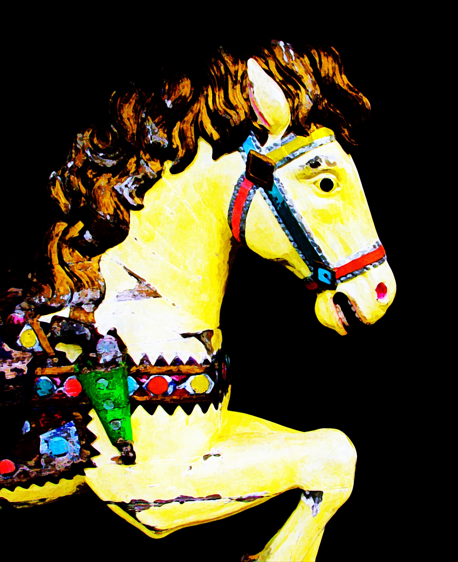 horse head carousel horse free photo