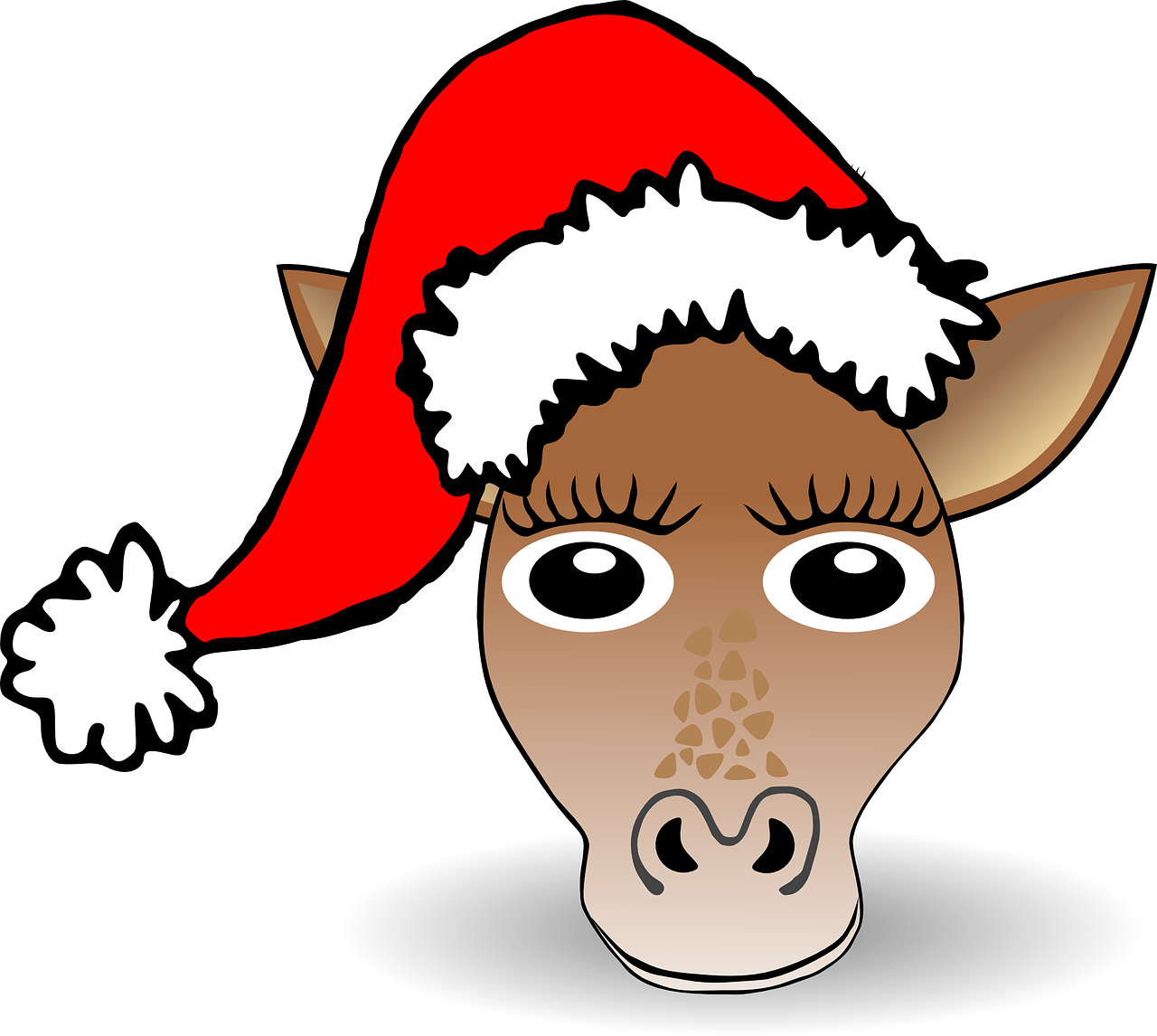 horse,mule,pony,animal,christmas,santa claus,hat,free vector graphics,free pictures, free photos, free images, royalty free, free illustrations, public domain