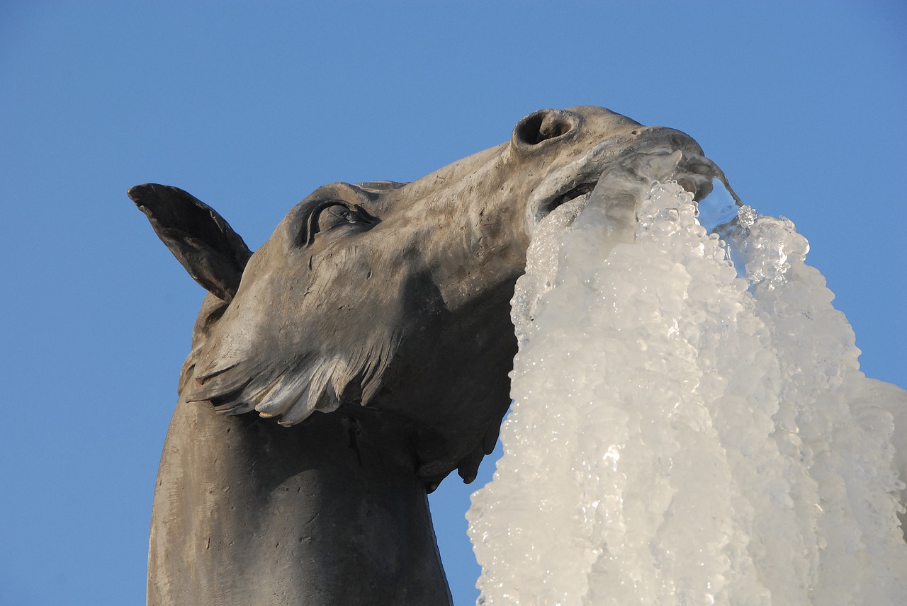 horse statue ice free photo